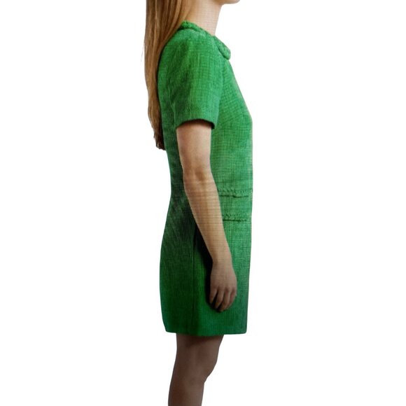 ELIZA J Women's Braided Trim Boucle Shift Dress Green 6  NWT - Picture 10 of 10